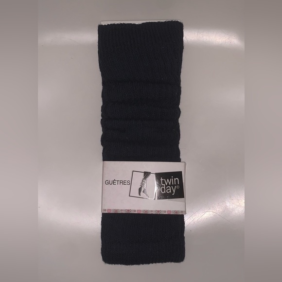 Guetres Knit Navy Blue Leg Warmers One Size - Picture 1 of 2